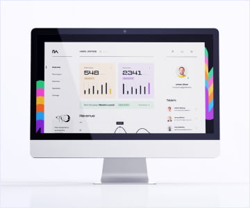 Computer Screen showing graphical presentations