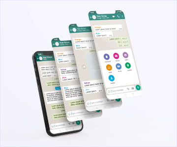 Different mobile phones with several applications installed